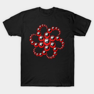 Yin Yang Design - Red Color T-Shirt